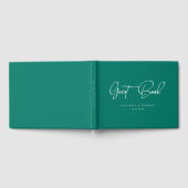 Elegant, Script Font, Green Wedding  Gästebuch (Voll)