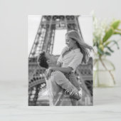 Elegant Script Font Photo Save the Date (Stehend Vorderseite)