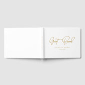 Elegant Script Font White Wedding Gästebuch (Voll)