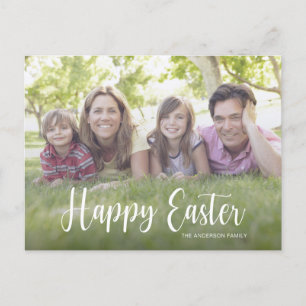 Elegant Script Foto Frohe Ostern Postkarte