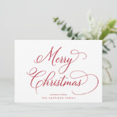 Elegant Script Frohe Weihnachten (Stehend Vorderseite)