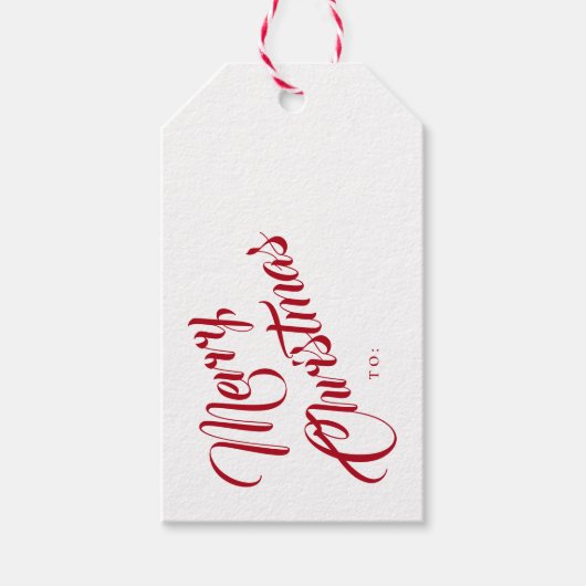 Elegant Script Frohe Weihnachten Geschenkanhänger (Vorderseite)