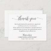 Elegant Script Funeral Dankeskarte (Vorne/Hinten)