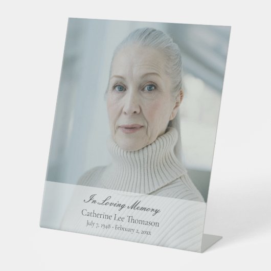 Elegant Script Funeral Tabletop Sign Sockelschild (Vorderseite)