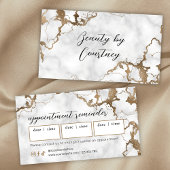 Elegant Script Gold Marble Beauty Salon Hair Spa Terminkarte