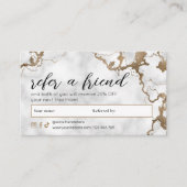 Elegant Script Gold Marble Spa Nails Beauty Salon Empfehlungskarte (Vorderseite)