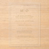 Elegant Script Gold Monogram Acryleinladungen (Vorderseite)