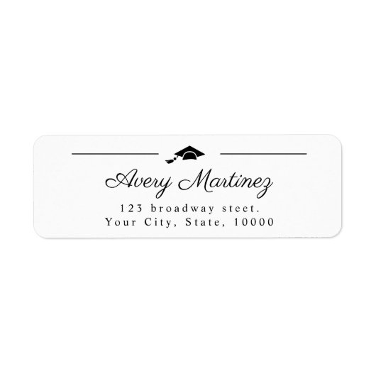 Elegant Script Grad cap return Address  (Vorne)