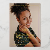 Elegant Script Grad Photo Collage Graduation Party Folieneinladung (Vorderseite)