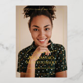 Elegant Script Grad Photo Graduation Announcement Folieneinladung (Vorderseite)