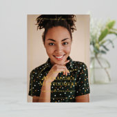 Elegant Script Grad Photo Graduation Announcement Folieneinladung (Stehend vorne)