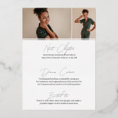 Elegant Script Grad Photo Graduation Announcement Folieneinladung (Rückseite)