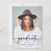 Elegant Script Graduate 2 Photo Collage Graduation Ankündigung (Vorderseite)