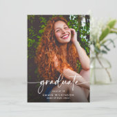 Elegant Script Graduate 5 Photo Collage Graduation Ankündigung (Stehend Vorderseite)