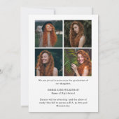 Elegant Script Graduate 5 Photo Collage Graduation Ankündigung (Rückseite)