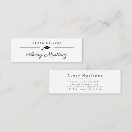 Elegant Script Graduate Cap Name Card Telefonnummerkarte