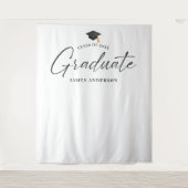 Elegant Script Graduation Party Photo Backdrop Wandteppich (Vorderseite)