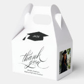 Elegant Script Graduation Thank You Photo Geschenkschachtel (Vorderseite)