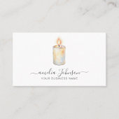 Elegant Script Handmade Candle Logo Artisan Small  Visitenkarte (Vorderseite)