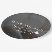 Elegant Script Heart Photo Pappteller (Schrägansicht)