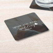 Elegant Script Heart Photo Rechteckiger Pappuntersetzer (angewinkelt)