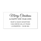 Elegant Script Holiday Return Address  Gummistempel (Prägung)