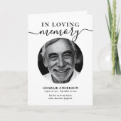 Elegant Script In Loving Memory Photo Memorial Programm (Vorderseite)
