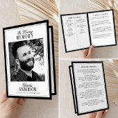 Elegant Script In Loving Memory Photo Memorial Programm