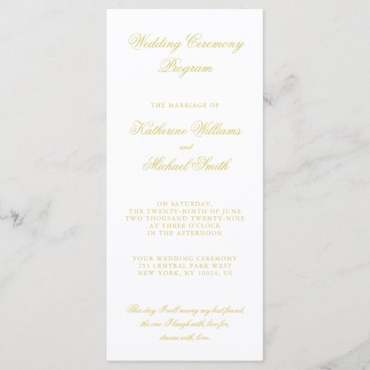 Elegant Script Island Citrus Wedding Programs Programm (Vorderseite)
