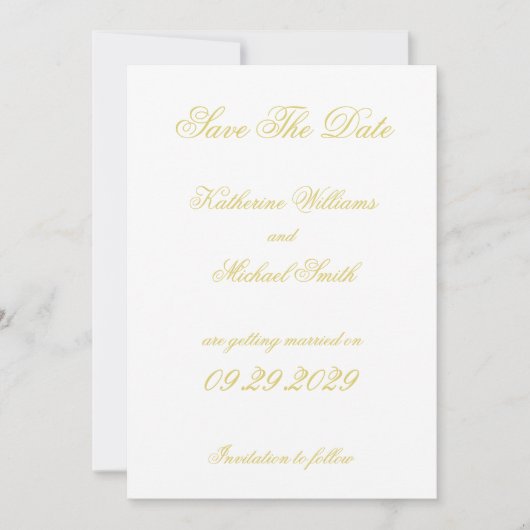 Elegant Script Island Citrus Wedding Save The Date Einladung (Vorderseite)