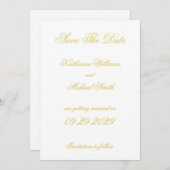 Elegant Script Island Citrus Wedding Save The Date Einladung (Vorne/Hinten)
