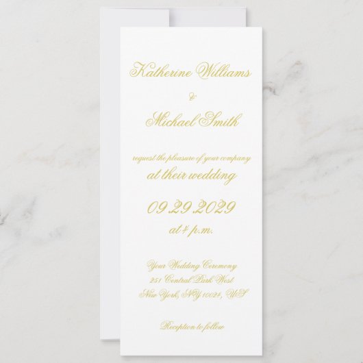 Elegant Script Island Citrus Yellow Wedding Invite Einladung (Vorderseite)