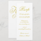 Elegant Script Island Citrus Yellow Wedding RSVP Einladung (Vorne/Hinten)