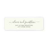 Elegant script ivory cream wedding return address (Vorne)