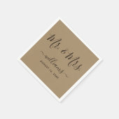 Elegant Script Kraft Mr. and Mrs. Serviette (Ecke)
