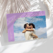 Elegant Script Lemon Wisteria Curved Frame Photo Save The Date