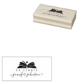 Elegant Script Library Book Ex Libris Gummistempel (Stempel)