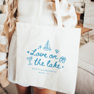 Elegant Script "Liebe am See" Junggesellinnenabsch Tragetasche
