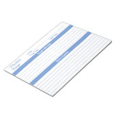 Elegant Script Light Blue 8.5x11 Recipes Notizblock (angewinkelt)