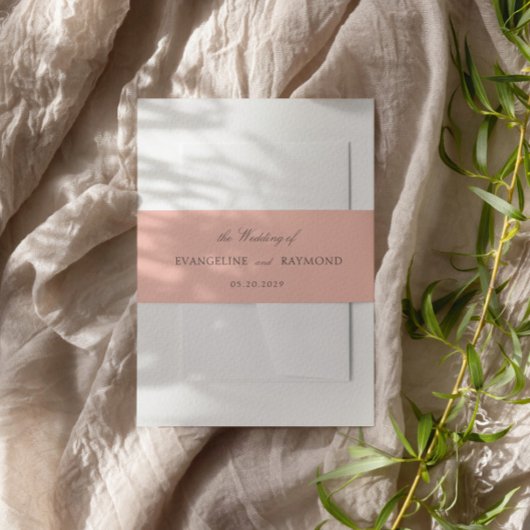 Elegant Script Light Coral Rococo Wedding Einladungsbanderole
