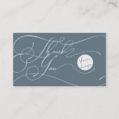 Elegant Script Logo Thank You Small Branding Blue Visitenkarte (Vorderseite)