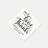 Elegant Script Love and Thanks Wedding Serviette (Ecke)