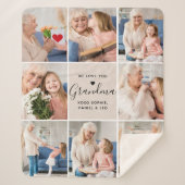 Elegant Script Love You Grandma Photo Collage Sherpadecke (Vorderseite)