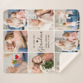 Elegant Script Love You Grandma Photo Collage Sherpadecke (Vorderseite (Horizontal))