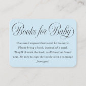 Elegant Script Lt. Blue Baby Shower Books For Baby Begleitkarte (Vorderseite)