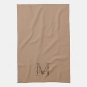 Elegant Script Metallic Taupe Gold Monogram Geschirrtuch (Vertikal)