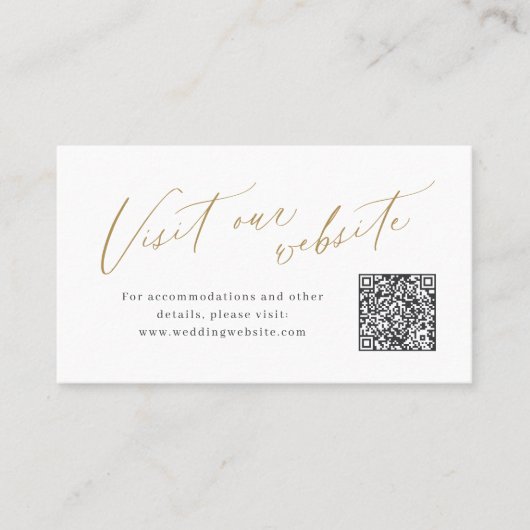 Elegant script minimal QR code website Insert card Platzkarte (Vorderseite)