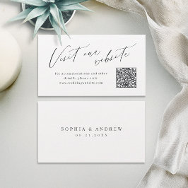 Elegant script minimal QR code website Insert card Platzkarte
