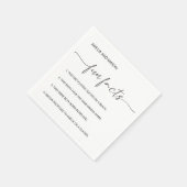 Elegant Script Minimalist Fun Facts Wedding Serviette (Ecke)