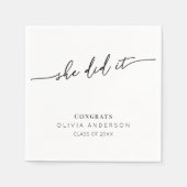 Elegant Script Minimalist Graduation Party Serviette (Vorderseite)